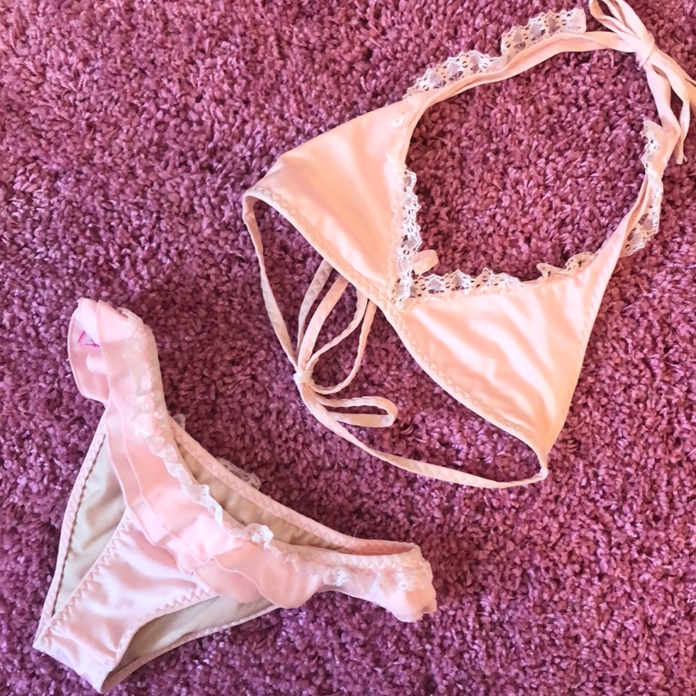 Baby Pink Bikini -lace detail